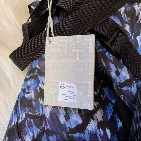 Ted Baker Nillana Urban Nylon Foldable Backpack - NWT - Medium Blue - Drawstring - Picture 8 of 13